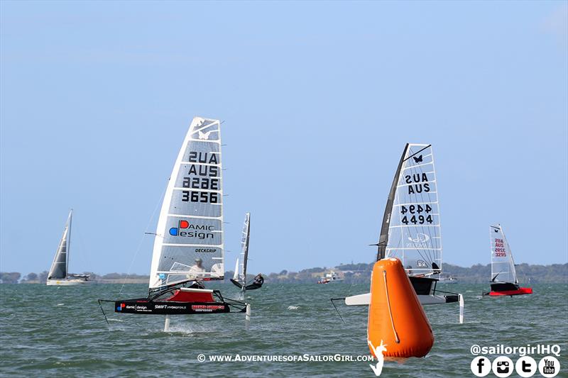 2019 Australian Moth Championships photo copyright Nic Douglass / www.AdventuresofaSailorGirl.com taken at Royal Queensland Yacht Squadron and featuring the International Moth class