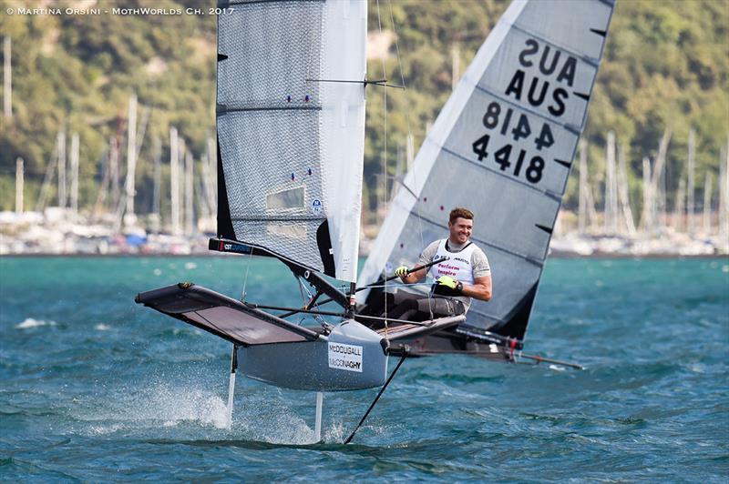 Tom Slingsby competing in the Moth in 2017 photo copyright Martina Orsini taken at Mounts Bay Sailing Club, Australia and featuring the International Moth class