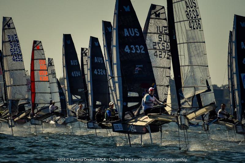 There was close racing and challenging conditions on the second day of the Chandler Macleod Moth Worlds photo copyright Martina Orsini taken at Mounts Bay Sailing Club, Australia and featuring the International Moth class