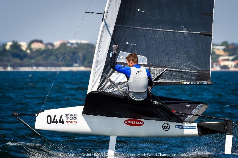 Tom Slingsby clinches his maiden Moth World Championship with a day to spare photo copyright Martina Orsini taken at Mounts Bay Sailing Club, Australia and featuring the International Moth class