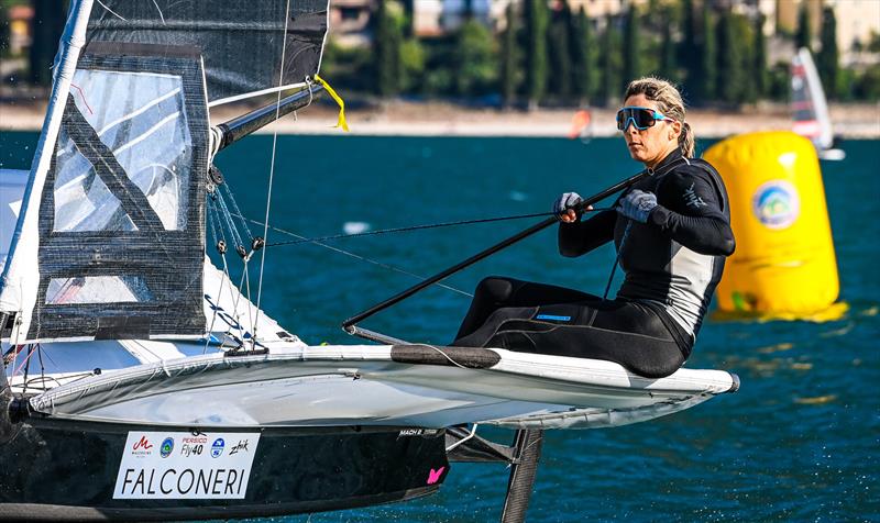 Jo Aleh (NZL) - 2021 Int Moth Worlds - Malcesine -  Lake Garda - August 2021  photo copyright Martina Orsini taken at Fraglia Vela Malcesine and featuring the International Moth class