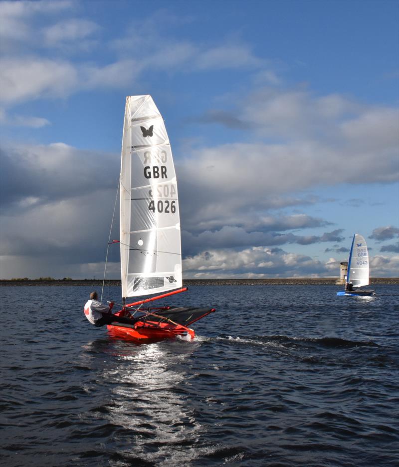 Lowrider International Moth Nationals at Burton: Uncle Nigel keeping a close on Martin photo copyright Kevin Hope taken at Burton Sailing Club and featuring the International Moth class