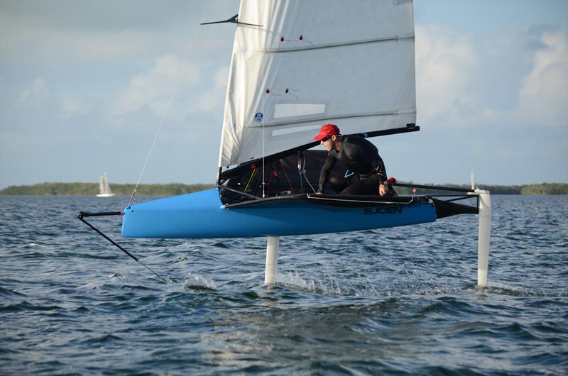 Andrew Scrivan puts his Moth through the paces during a 2019 Foiling Midwinters event photo copyright Robert Saylor  taken at Upper Keys Sailing Club and featuring the International Moth class