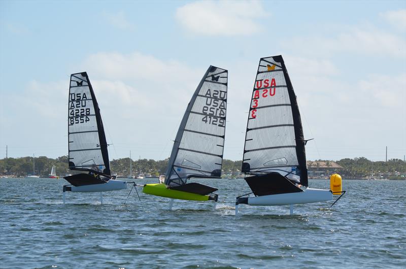 On-the-water Moth action at a 2019 Foiling Midwinters event photo copyright Robert Saylor  taken at Upper Keys Sailing Club and featuring the International Moth class