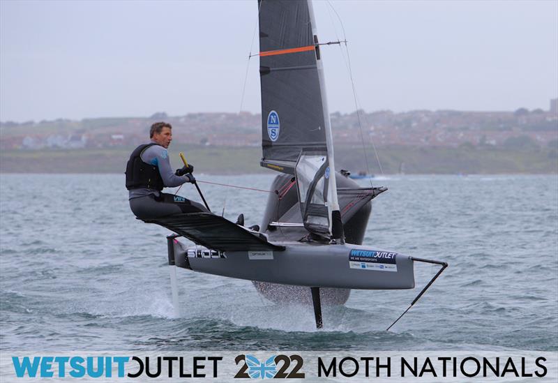 Simon Hiscocks on Day 1 of the 2022 Wetsuit Outlet UK Moth Class Nationals at the WPNSA photo copyright Mark Jardine / IMCA UK taken at Weymouth & Portland Sailing Academy and featuring the International Moth class