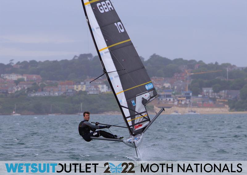 Dylan Fletcher on Day 1 of the 2022 Wetsuit Outlet UK Moth Class Nationals at the WPNSA photo copyright Mark Jardine / IMCA UK taken at Weymouth & Portland Sailing Academy and featuring the International Moth class