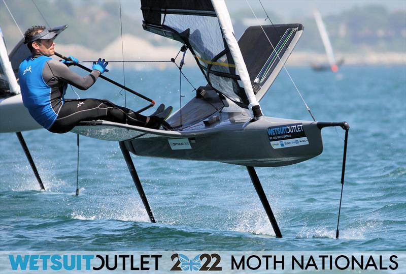 David Hivey on Day 2 of the 2022 Wetsuit Outlet UK Moth Class Nationals at the WPNSA photo copyright Mark Jardine / IMCA UK taken at Weymouth & Portland Sailing Academy and featuring the International Moth class