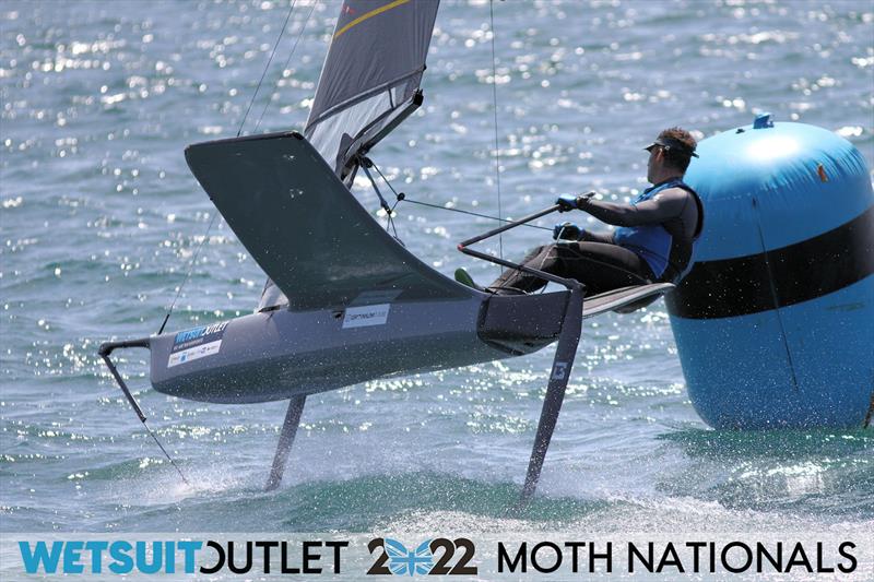David Hivey on Day 2 of the 2022 Wetsuit Outlet UK Moth Class Nationals at the WPNSA photo copyright Mark Jardine / IMCA UK taken at Weymouth & Portland Sailing Academy and featuring the International Moth class