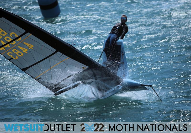Emily Nagel on Day 3 of the 2022 Wetsuit Outlet UK Moth Class Nationals at the WPNSA photo copyright Mark Jardine / IMCA UK taken at Weymouth & Portland Sailing Academy and featuring the International Moth class