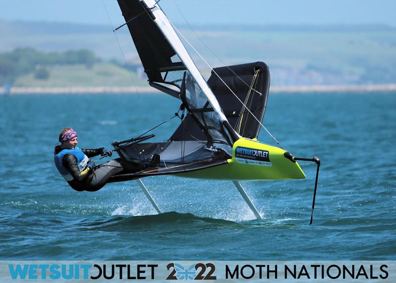 Josie Gliddon on Day 3 of the 2022 Wetsuit Outlet UK Moth Class Nationals at the WPNSA photo copyright Mark Jardine / IMCA UK taken at Weymouth & Portland Sailing Academy and featuring the International Moth class