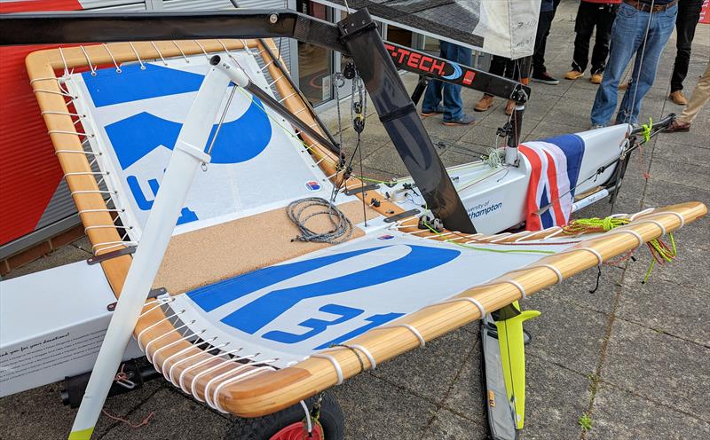 The Southampton University Team foiling Moth 'Moonshots' with her beautiful spruce wings - photo © Mark Jardine