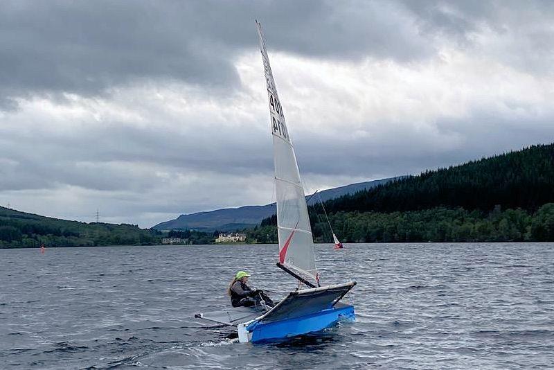 Katie Hughes trucking upwind - International Moth Lowriders Scottish Championships at Loch Tummel photo copyright Andrew Macintyre taken at Loch Tummel Sailing Club and featuring the International Moth class