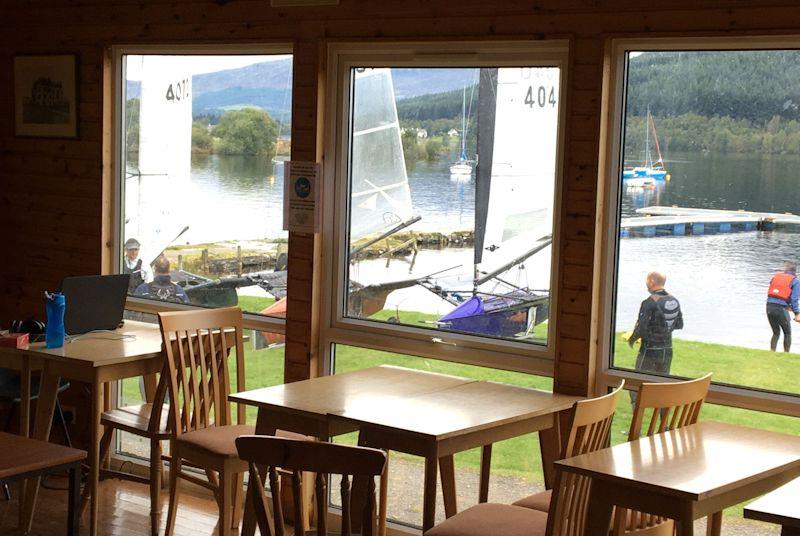 Loch Tummel SC clubhouse view - International Moth Lowriders Scottish Championships at Loch Tummel photo copyright David Balkwill taken at Loch Tummel Sailing Club and featuring the International Moth class