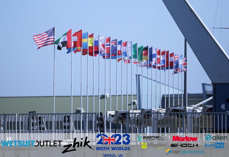 National Flags - Wetsuit Outlet and Zhik International Moth World Championship 2023 Day 1 - photo © Mark Jardine / IMCAUK