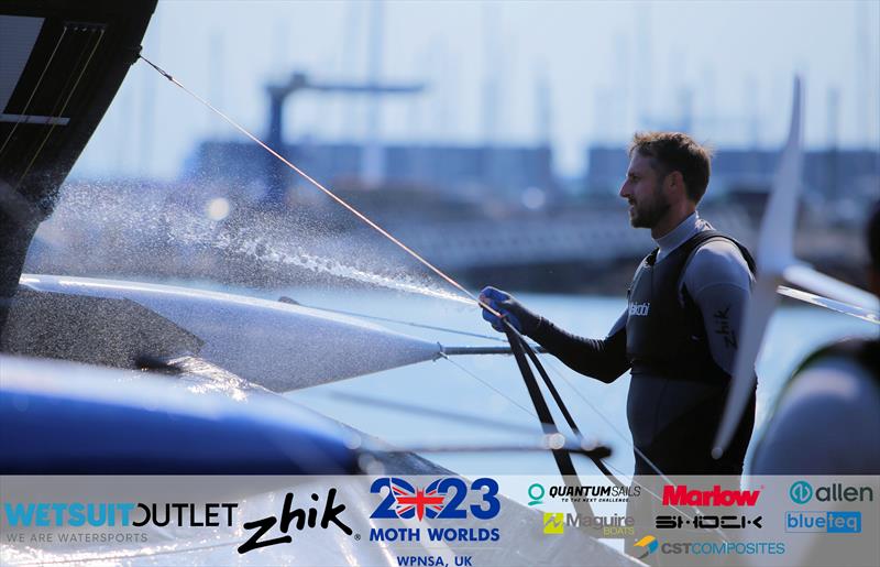 Washdown on day 4 of the Wetsuit Outlet and Zhik International Moth World Championship 2023 - photo © Mark Jardine / IMCAUK