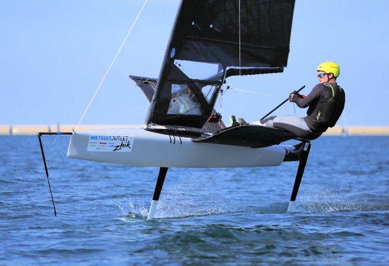 Mathias Coutts (NZL) - Day 5 of the Wetsuit Outlet and Zhik International Moth World Championship 2023 - photo © Mark Jardine / IMCAUK