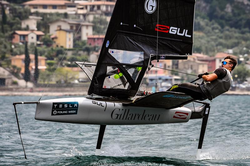 Enzo Balanger at 10th Anniversary Foiling Week photo copyright Martina Orsini / We Are Foiling Media taken at Fraglia Vela Malcesine and featuring the International Moth class