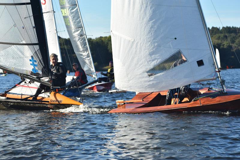 Three decades of lowrider design, all happily (?) competing on the same course made for fun afloat and a fascinating spectator sport photo copyright Dougal Henshall taken at  and featuring the International Moth class