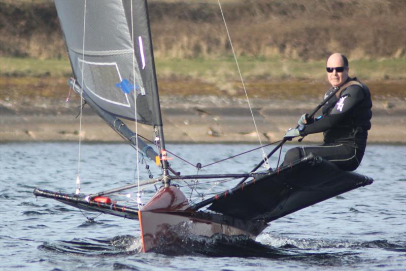 John Edwards in a Hungry Tiger - International Moth Lowriders Cobwebaway Breaker at Bartley photo copyright Tom Foxall taken at Bartley Sailing Club and featuring the International Moth class