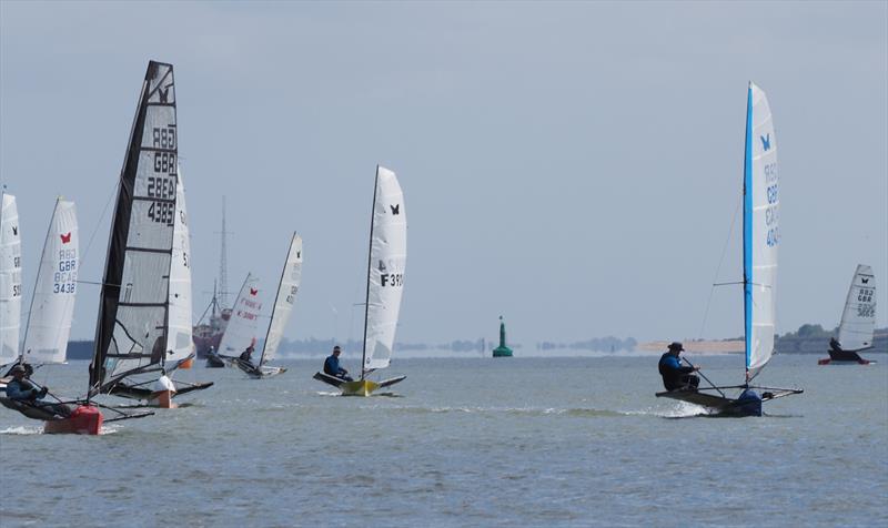 Early on in the fourth race there was enough steady breeze to make for some interesting if not exciting sailing - Moth Lowrider Nationals at Stone day 2 - photo © Dougal Henshall