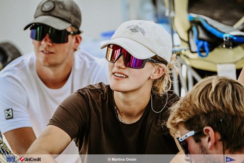 International Moth Worlds at Fraglia Vela Malcesine Day 2 photo copyright Martina Orsini taken at Fraglia Vela Malcesine and featuring the International Moth class
