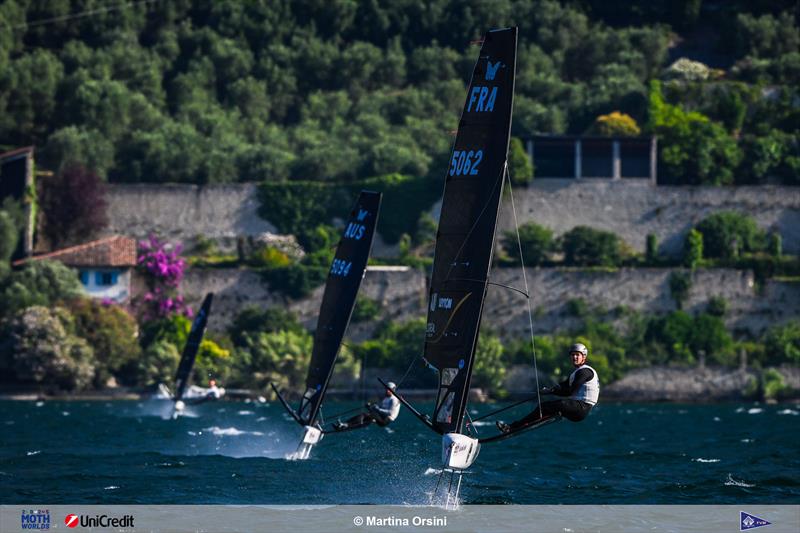 International Moth Worlds at Fraglia Vela Malcesine Day 4 photo copyright Martina Orsini taken at Fraglia Vela Malcesine and featuring the International Moth class
