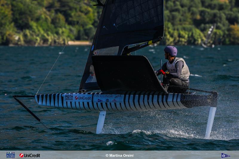 International Moth Worlds at Fraglia Vela Malcesine Day 4 photo copyright Martina Orsini taken at Fraglia Vela Malcesine and featuring the International Moth class