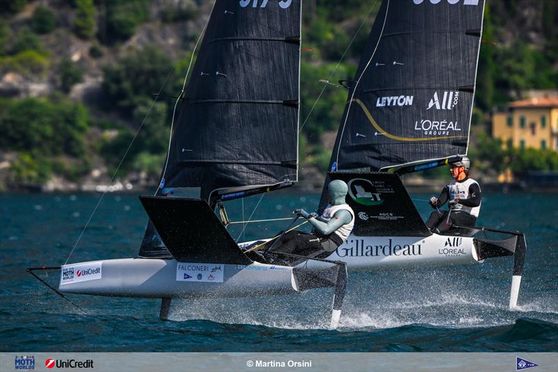 International Moth Worlds at Fraglia Vela Malcesine Day 4 photo copyright Martina Orsini taken at Fraglia Vela Malcesine and featuring the International Moth class