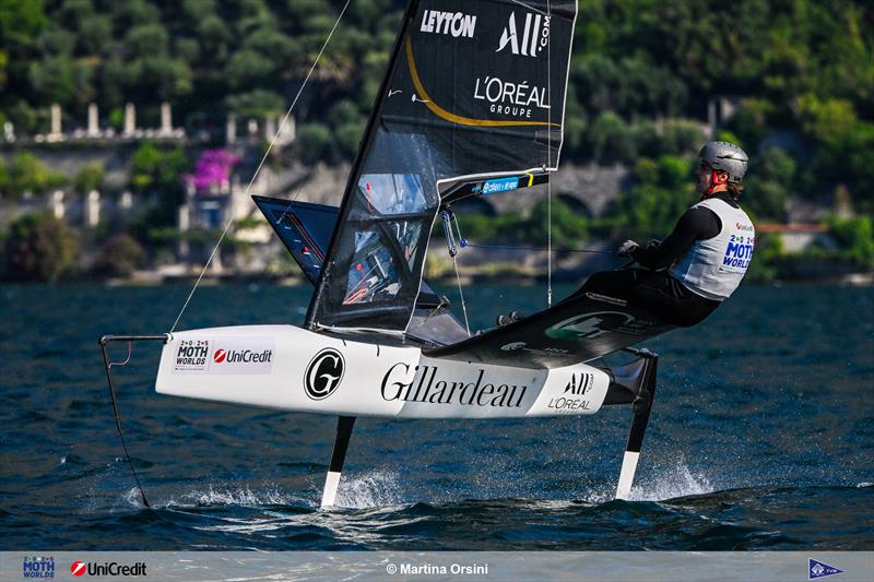International Moth Worlds at Fraglia Vela Malcesine Day 4 photo copyright Martina Orsini taken at Fraglia Vela Malcesine and featuring the International Moth class