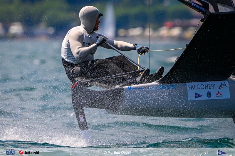 International Moth Worlds at Fraglia Vela Malcesine Day 5 photo copyright Martina Orsini taken at Fraglia Vela Malcesine and featuring the International Moth class