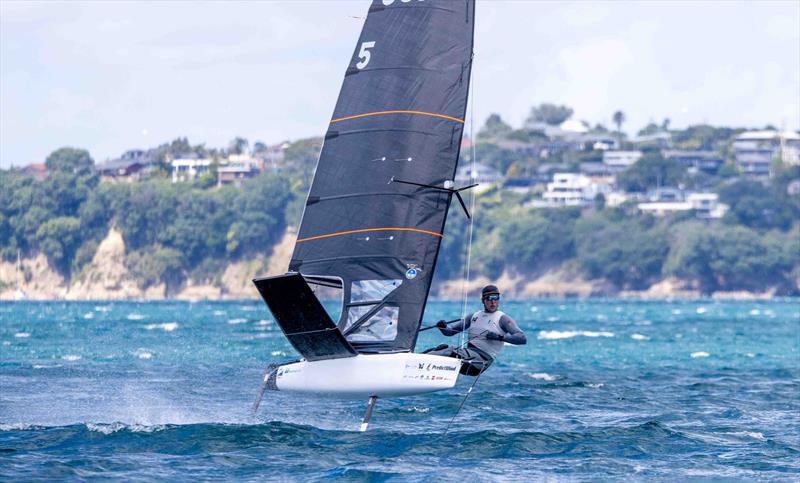Richard Didham at the 2024 PredictWind Moth Worlds photo copyright Suellen Hurling taken at Manly Sailing Club and featuring the International Moth class