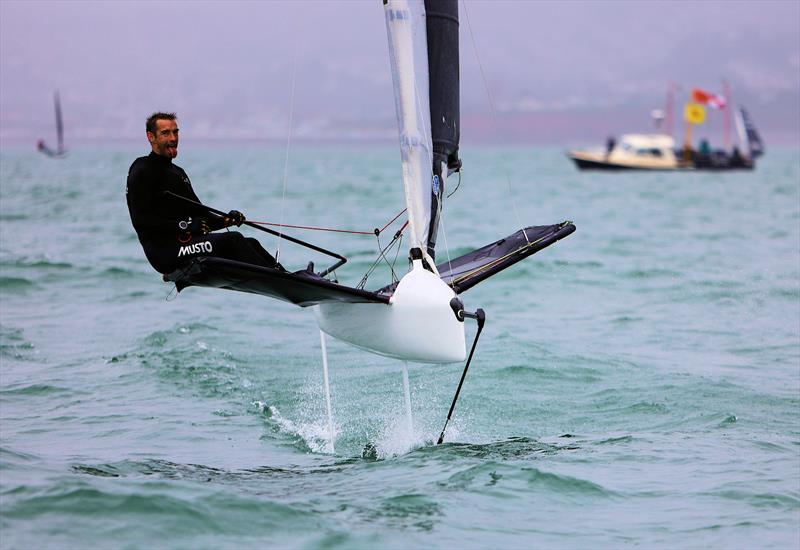 GBR 4485 Daniel Holman on Wetsuit Outlet International Moth UK Championship Day 4 photo copyright Mark Jardine taken at Royal Torbay Yacht Club and featuring the International Moth class