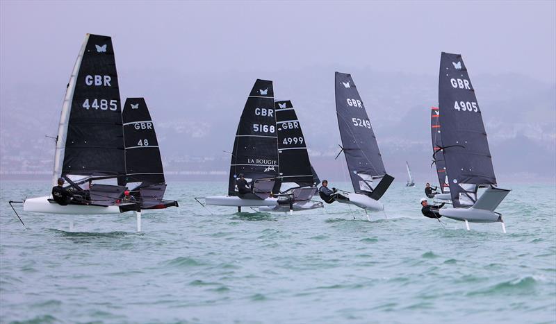 Soon after the Race 9 start on Wetsuit Outlet International Moth UK Championship Day 4 photo copyright Mark Jardine taken at Royal Torbay Yacht Club and featuring the International Moth class