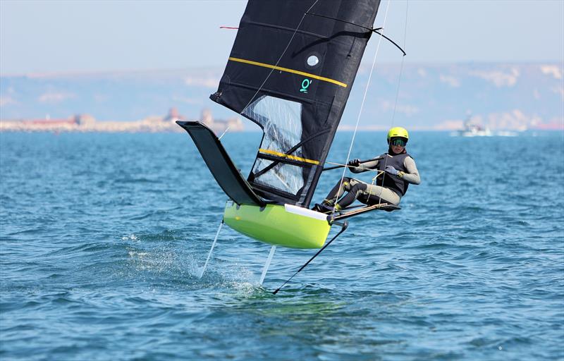 Wetsuit Outlet International Moth UK Nationals at the WPNSA Day 2 - GBR 4522 approaching the Race 4 leeward gate - photo © Mark Jardine