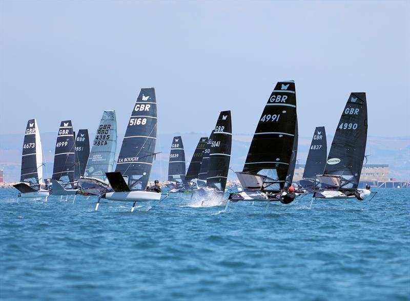 Wetsuit Outlet International Moth UK Nationals at the WPNSA Day 2 - Race 3 Start - photo © Mark Jardine