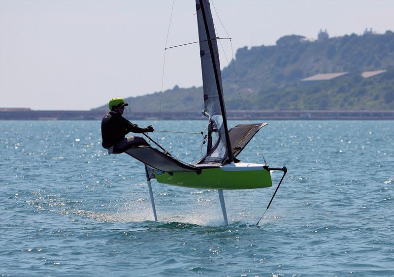 Wetsuit Outlet International Moth UK Nationals at the WPNSA Day 4 - GBR 4522 Josie Gliddon at the Race 11 windward gate photo copyright Mark Jardine taken at Weymouth & Portland National Sailing Academy and featuring the International Moth class