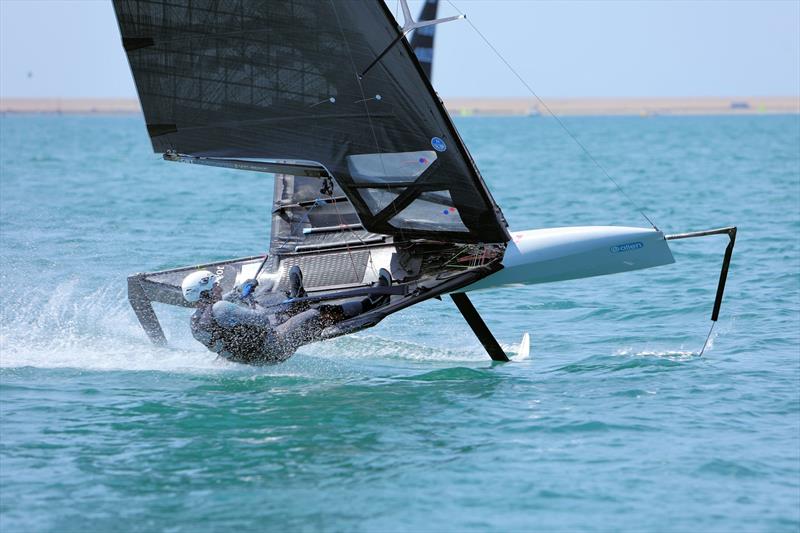 Wetsuit Outlet International Moth UK Nationals at the WPNSA Day 4 - GBR 4837 Doug Pybus at the Race 11 windward gate - photo © Mark Jardine