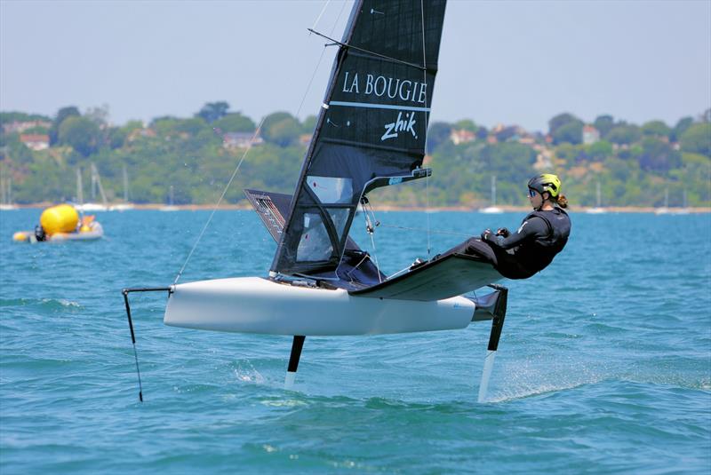 Wetsuit Outlet International Moth UK Nationals at the WPNSA Day 4 - GBR 5168 Hattie Rogers finishes Race 12 - photo © Mark Jardine
