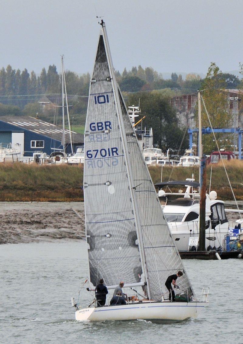 Mantra heading up for number 13 - Crouch YC Autumn Series race 2 photo copyright Alan Hanna taken at Burnham Sailing Club and featuring the IOR class
