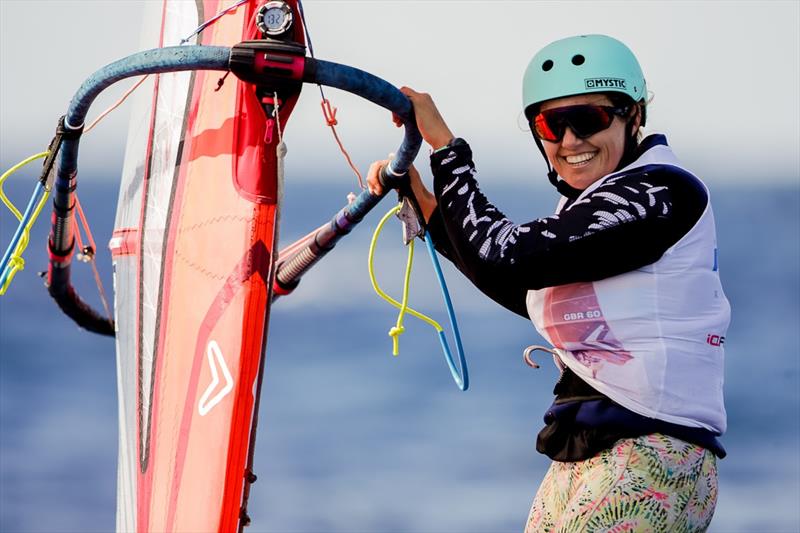 Pilar Madrid (ESP) on day 1 of the iQFoil International Games Act 1 at Lanzarote photo copyright Sailing Energy taken at  and featuring the iQFoil class
