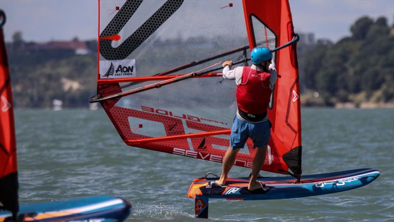 Josh Armit - iQfoil -  Day 2 - Oceanbridge NZL Sailing Regatta - Takapuna BC February 18, 2022 - photo © Richard Gladwell / Sail-World.com/nz