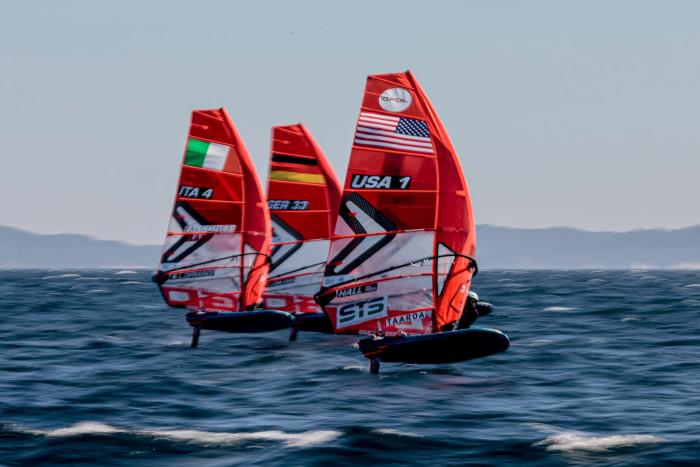 iQFoil - Day 2 - 53rd Semaine Olympique Francais, Hyeres - April 2022 photo copyright Sailing Energy / FFVOILE taken at  and featuring the iQFoil class
