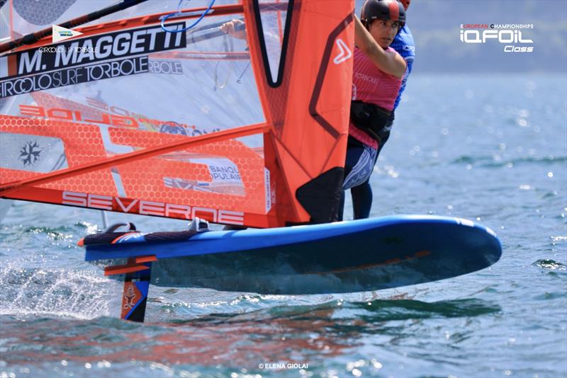 iQFoil European Championships at Lake Garda - Day 5 photo copyright Elena Giolai taken at Circolo Surf Torbole and featuring the iQFoil class