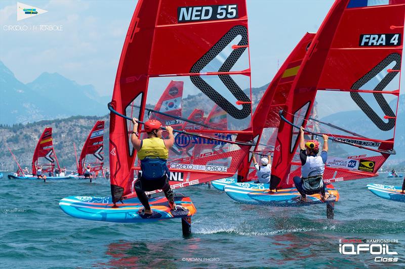 iQFoil European Championships at Lake Garda - Day 5 photo copyright Elena Giolai taken at Circolo Surf Torbole and featuring the iQFoil class