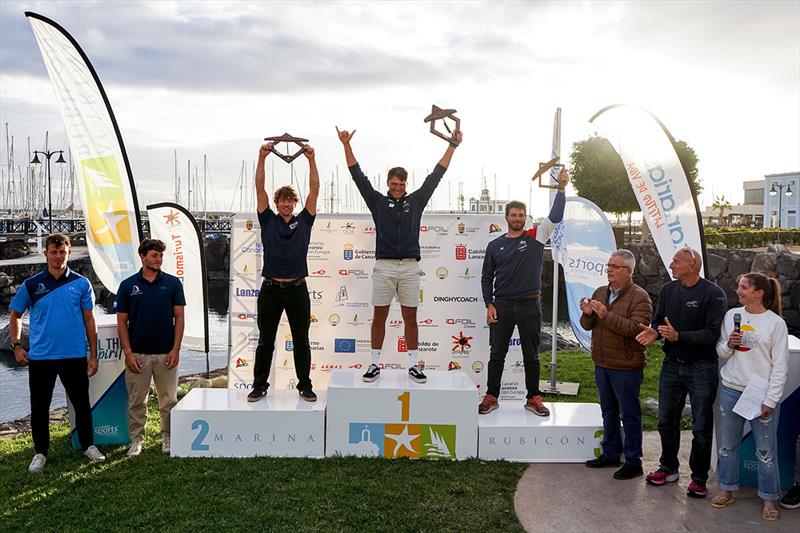 Men podium - iQFOiL Lanzarote International Games 2023 photo copyright Sailing Energy taken at Lanzarote Sailing Center and featuring the iQFoil class