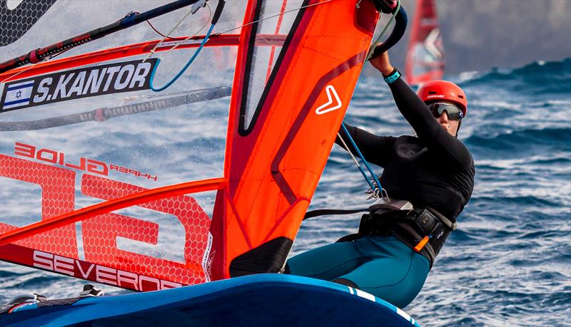 Sharon Kantor (ISR), iQFOil Women's fleet leader at the Lanzarote International Regatta - photo © Sailing Energy