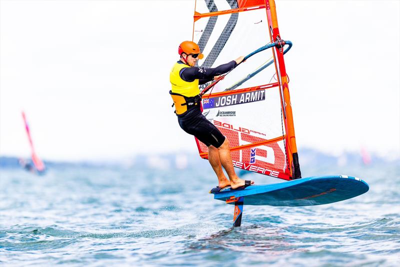 Josh Armit iQFoil - Day 3 Oceanbridge NZL Sailing Regatta - Torbay Sailing Club - February 26, 2023 - photo © Adam Mustill Photography