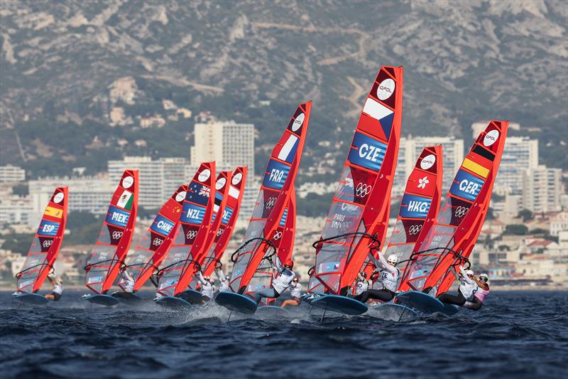 Women's iQFoil racing on July 31 in Marseille at the Paris 2024 Olympic Regatta - photo © World Sailing / Sander van der Borch