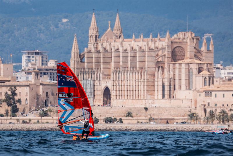 iQFoil - NZL - Princess Sofia Trophy - Mallorca - March - April 2025 photo copyright Sailing Energy taken at Real Club Náutico de Palma and featuring the iQFoil class