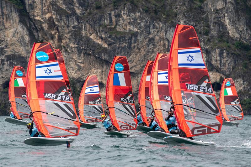 iQFOiL Youth & Junior International Games in Torbole, Italy - Day 1 photo copyright Elena Giolai taken at Circolo Surf Torbole and featuring the iQFoil class